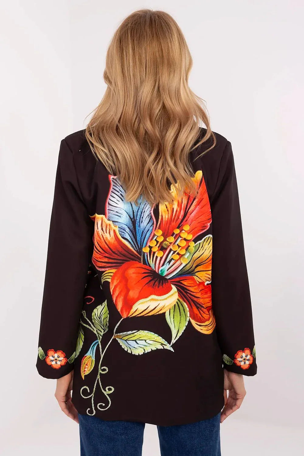 Women Blazer - Lightweight - 1-Button - Black, Multicolor, Orange, Yellow, Green, Red -Guocali