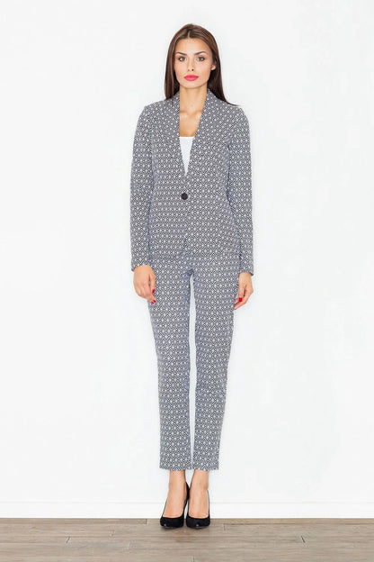 Women Blazer - Lightweight - 1-Button - Multicolor, Black, White -Guocali