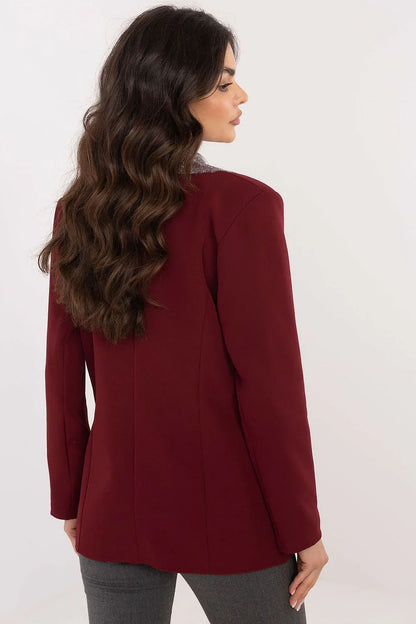 Women Blazer - Lightweight - 1-Button - Red -Guocali