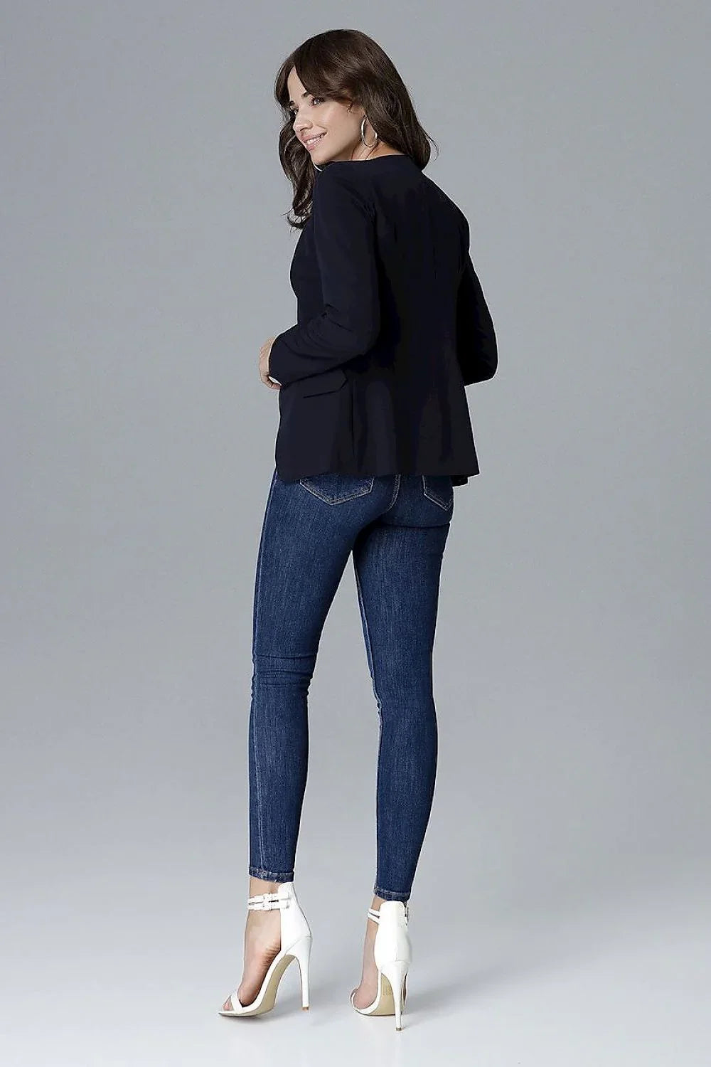 Women Blazer - Lightweight - Button - navy -Guocali