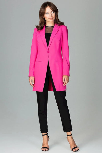 Women Blazer - Lightweight - Button - Pink -Guocali