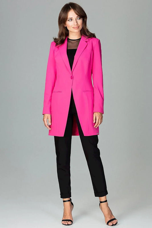 Women Blazer - Lightweight - Button - Pink -Guocali
