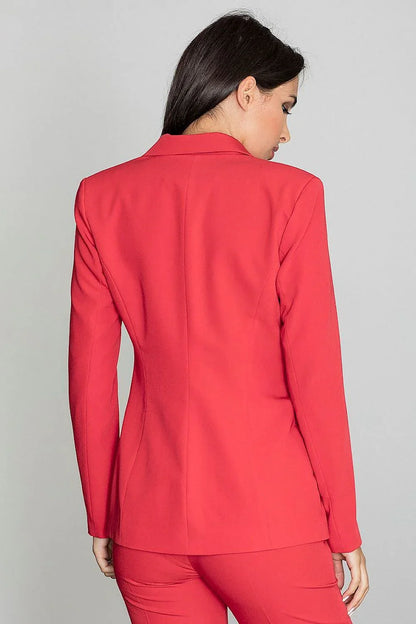 Women Blazer - Lightweight - Button - red -Guocali