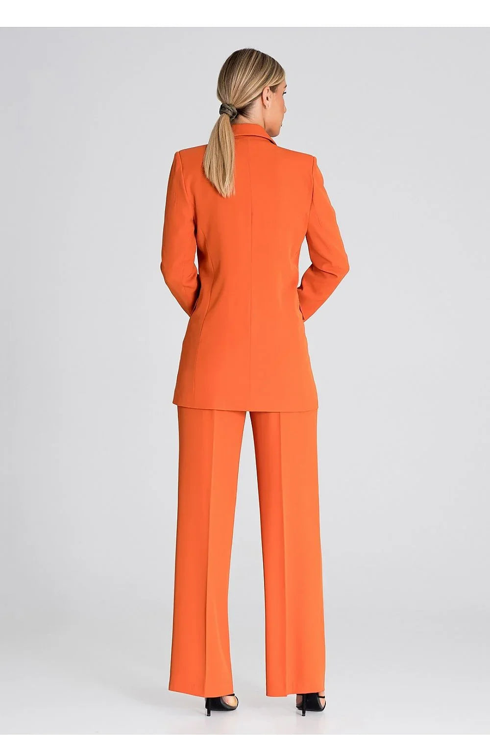 Women Blazer - Lightweight - Double-Breasted - Orange -Guocali