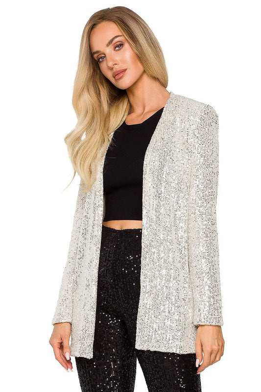 Women Blazer - Lightweight - Slip-On - Beige -Guocali