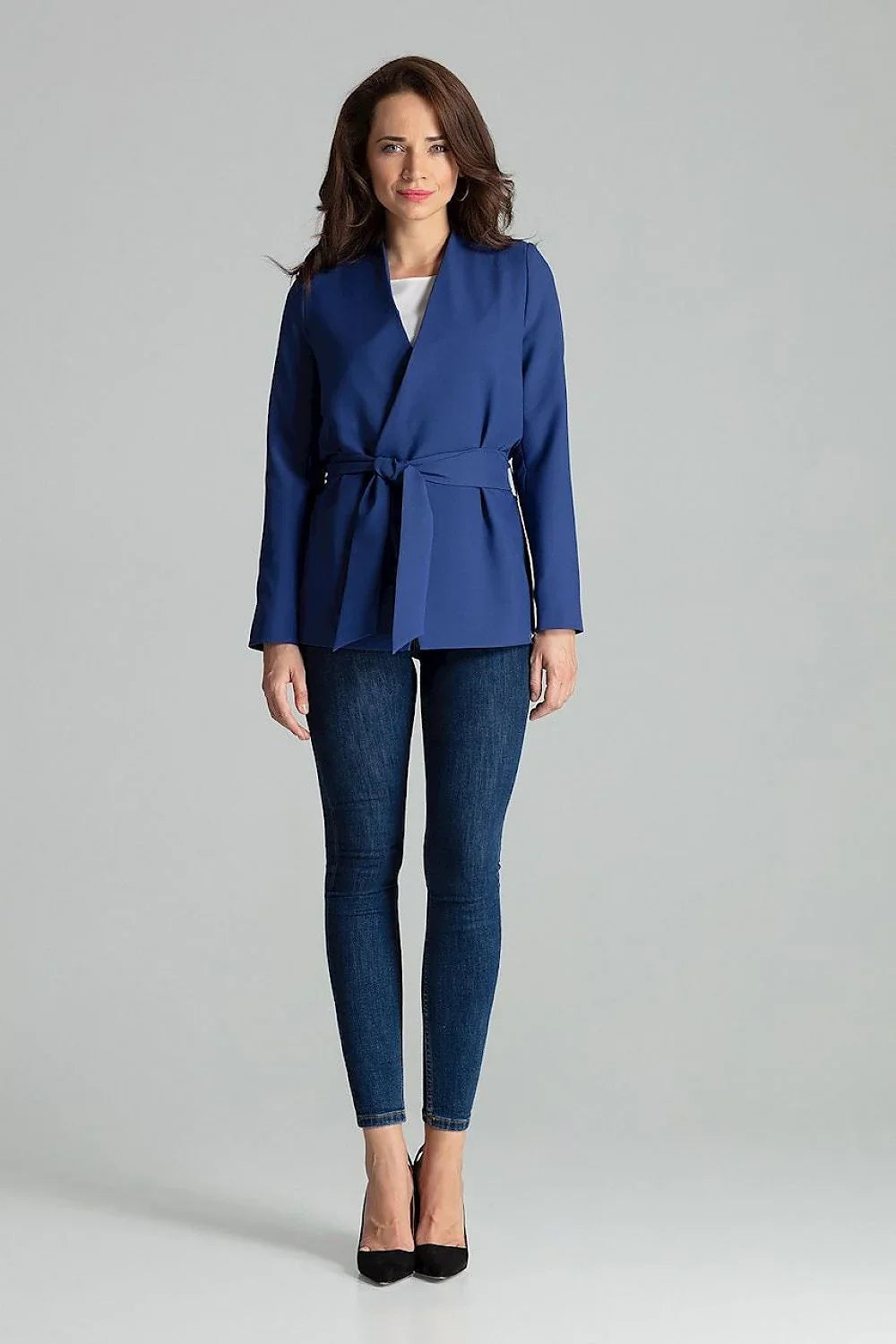 Women Suit Jacket - Lightweight - Tie, Wrap
