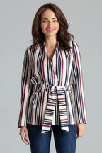 Women Blazer - Lightweight - Tie, Wrap - Multicolor, White, Red, Blue, Black -Guocali