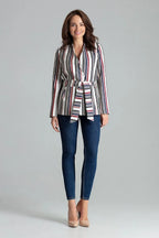 Women Blazer - Lightweight - Tie, Wrap - Multicolor, White, Red, Blue, Black -Guocali