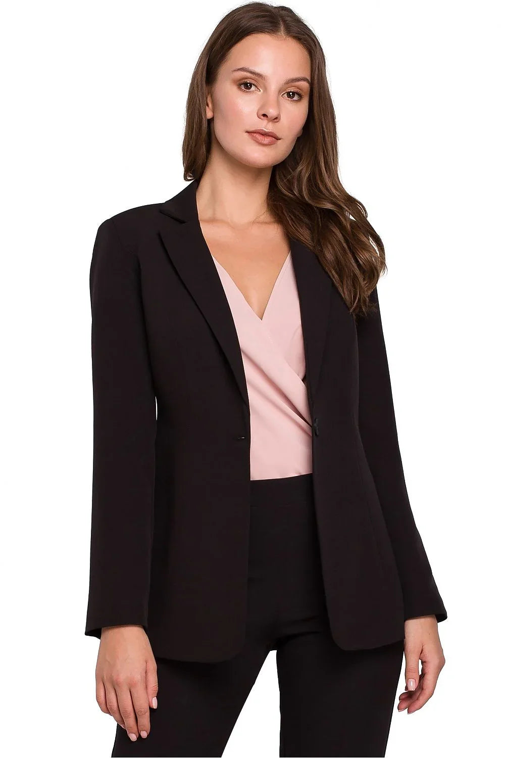 Women Blazer - Stretchable - 1-Button - Black -Guocali