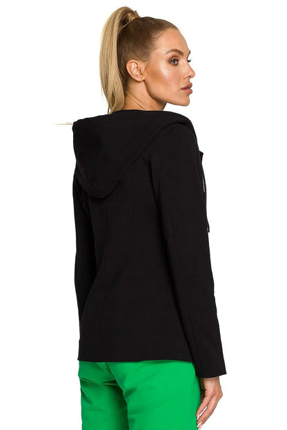 Women Blazer - Stretchable - 1-Button - Black -Guocali