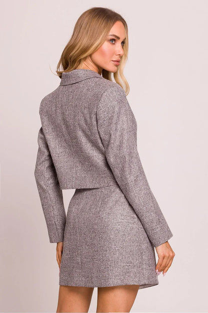 Women Blazer - Stretchable - 1-Button Gray -Guocali