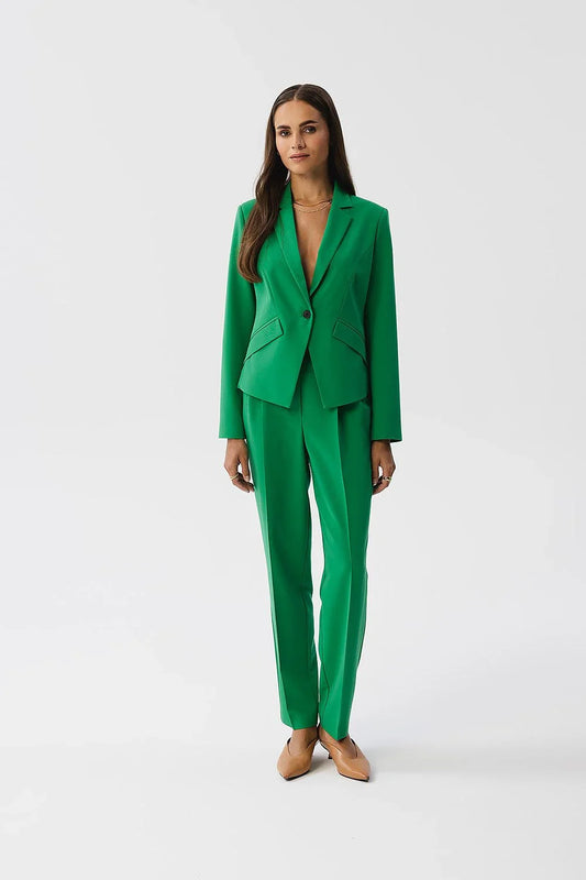 Women Blazer - Stretchable - 1-Button - Green -Guocali