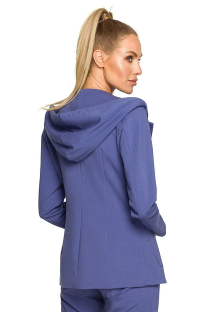 Women Blazer - Stretchable - 1-Button - navy, blue -Guocali