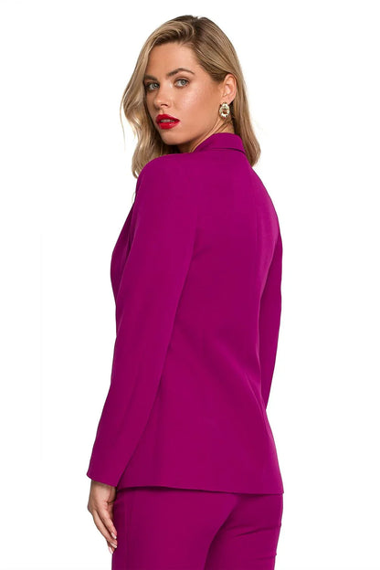 Women Blazer - Stretchable - 1-Button - Purple -Guocali