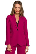 Women Blazer - Stretchable - 1-Button - Purple -Guocali