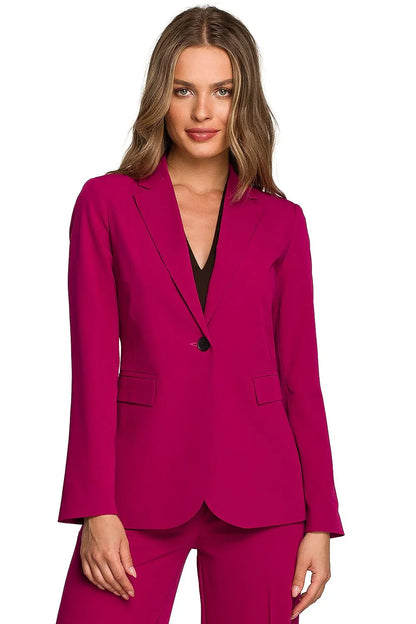 Women Blazer - Stretchable - 1-Button - Purple -Guocali