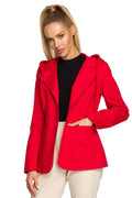 Women Blazer - Stretchable - 1-Button - red -Guocali