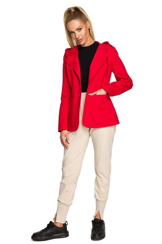 Women Blazer - Stretchable - 1-Button - red -Guocali