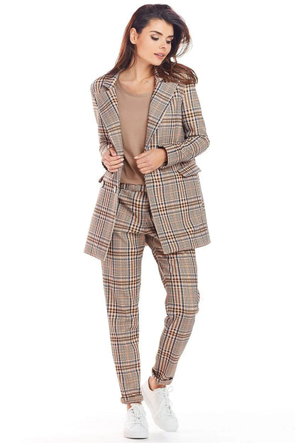 Women Blazer - Stretchable - Button - brown, beige, navy -Guocali