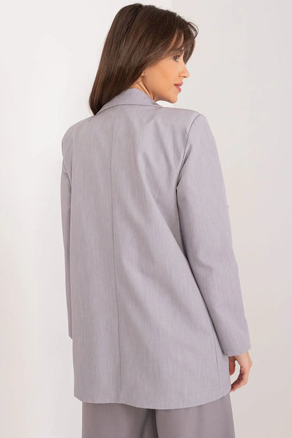 Women Blazer - Stretchable - Button - Gray -Guocali