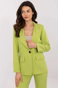 Women Blazer - Stretchable - Button - Green -Guocali