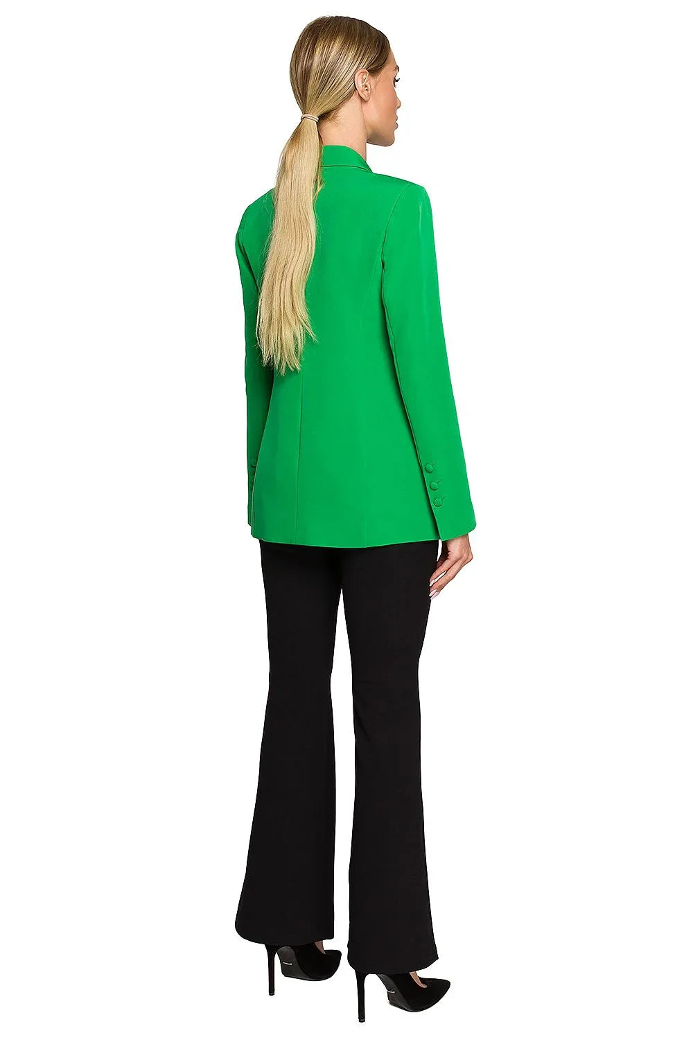 Women Blazer - Stretchable - Button - Green -Guocali