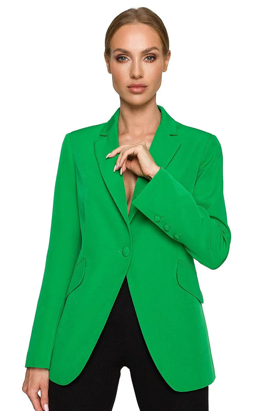 Women Blazer - Stretchable - Button - Green -Guocali