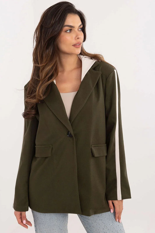 Women Blazer - Stretchable - Button - Green -Guocali