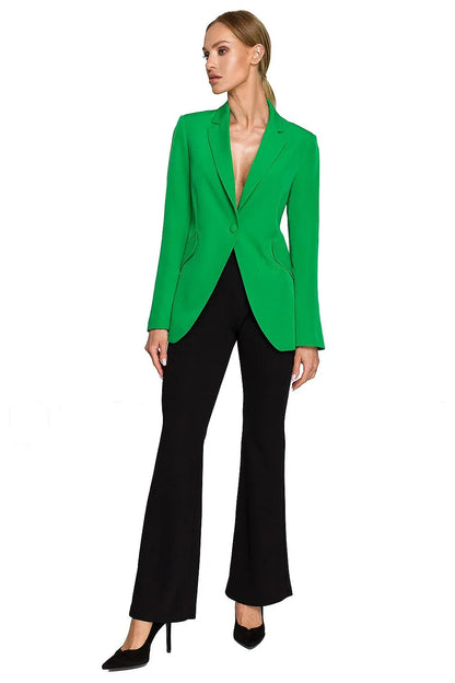 Women Blazer - Stretchable - Button - Green -Guocali