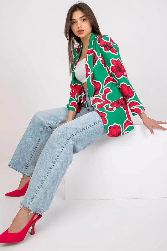Women Blazer - Stretchable - Button - Green, Red, White -Guocali