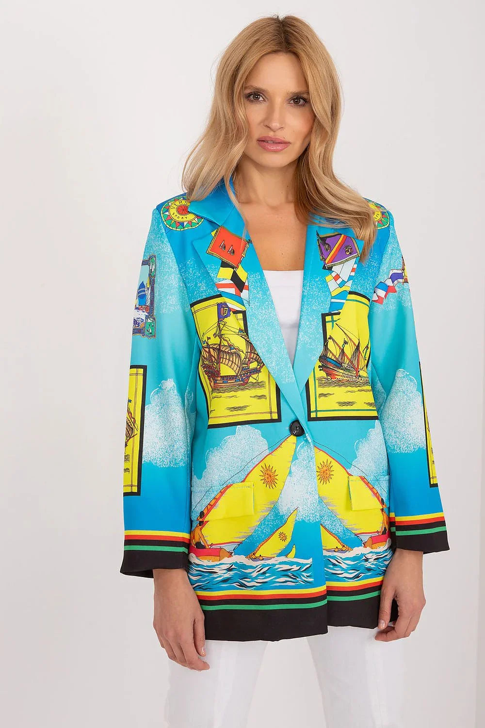 Women Blazer - Stretchable - Button - Multicolor, Blue, Yellow, Black, Red -Guocali