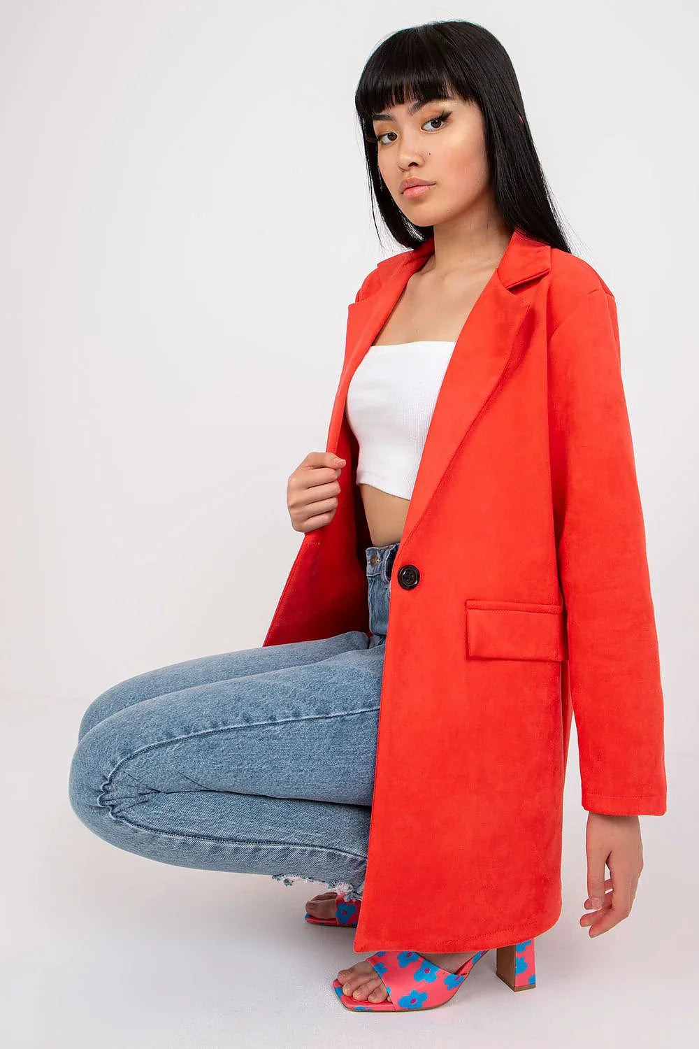 Women Blazer - Stretchable - Button - Pink -Guocali