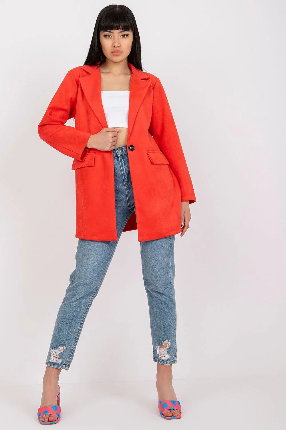Women Blazer - Stretchable - Button - Pink -Guocali