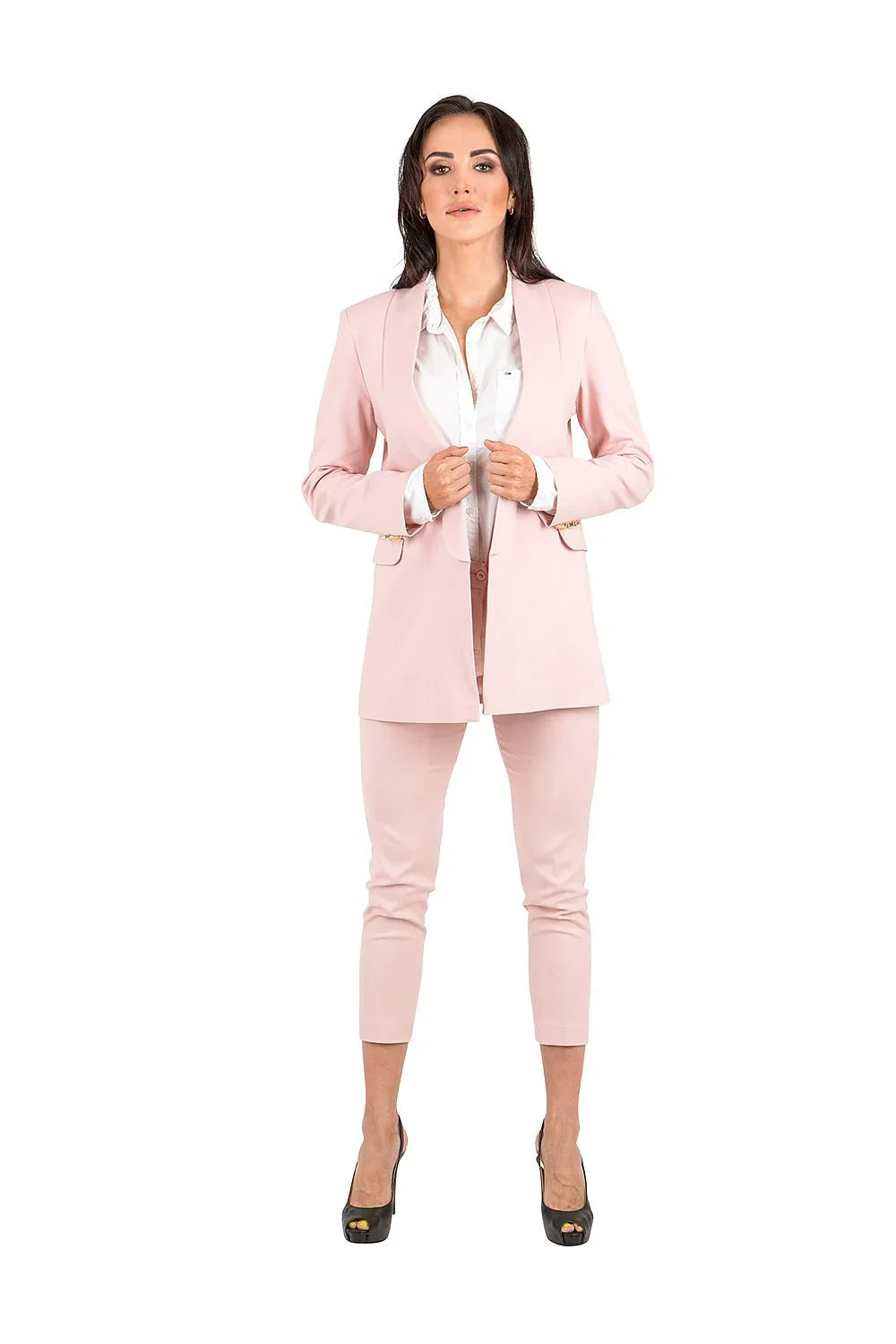 Women Blazer - Stretchable - Button - Pink -Guocali
