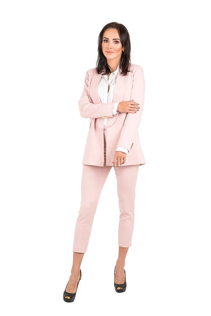 Women Blazer - Stretchable - Button - Pink -Guocali