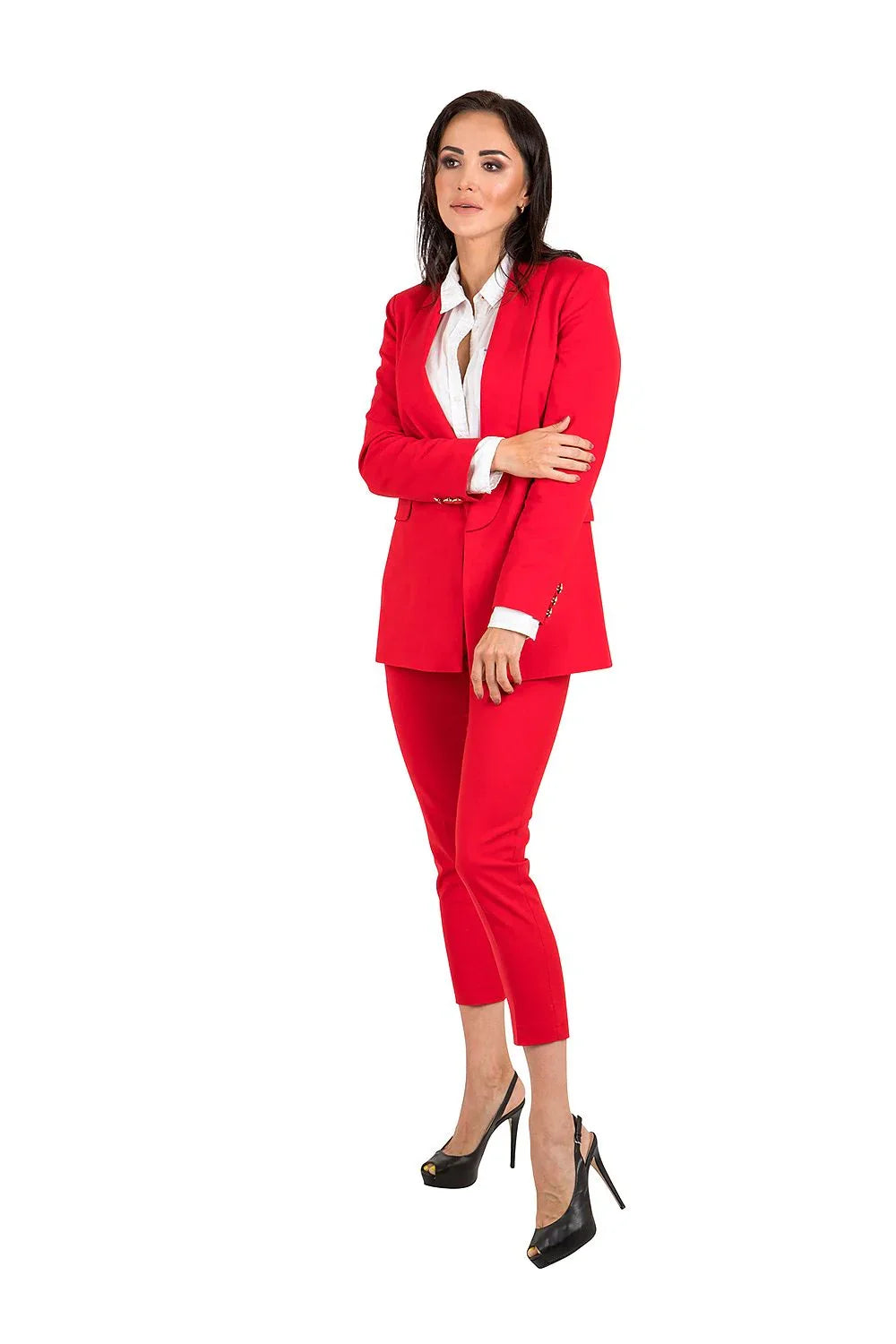 Women Blazer - Stretchable - Button - Red -Guocali
