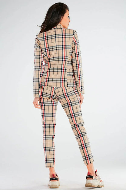 Women Blazer - Stretchable - Double-Breasted - Beige, Black, Red -Guocali