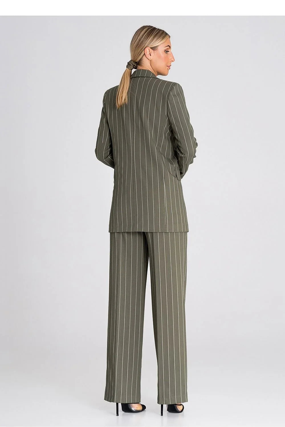 Women Blazer - Stretchable - Double-Breasted - Green -Guocali