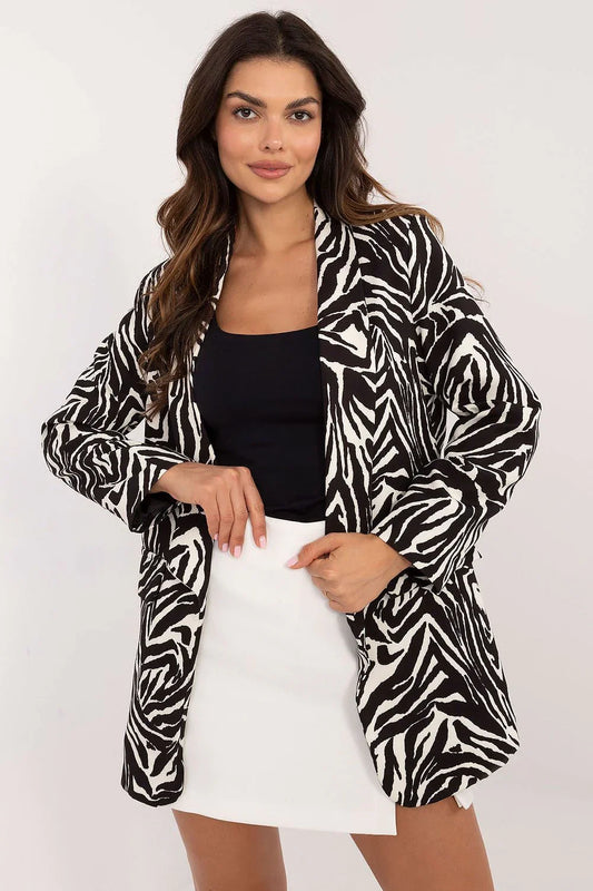 Women Blazer - Stretchable - Slip-On - Beige, Black -Guocali