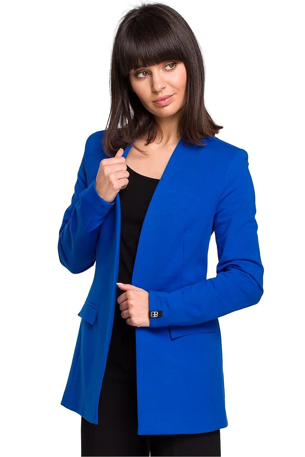 Women Blazer - Stretchable - Slip-On - Blue -Guocali