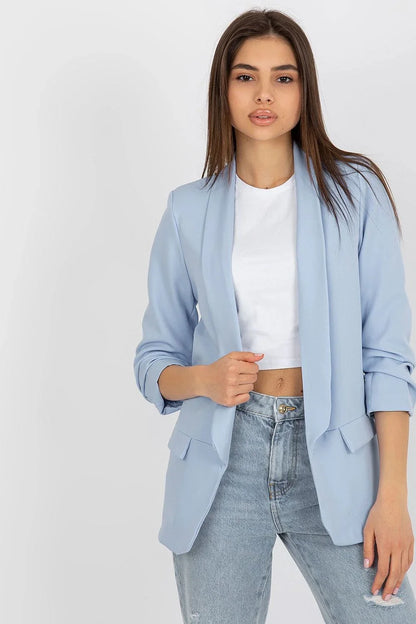 Women Blazer - Stretchable - Slip-On - Blue -Guocali