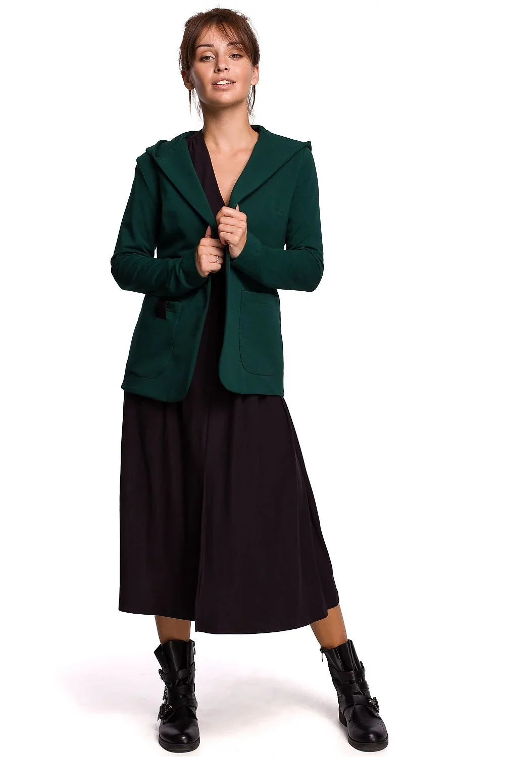 Women Blazer - Stretchable - Slip-On - Green -Guocali