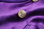 Women Blazer - Structured - Double Breasted - Purple -Guocali