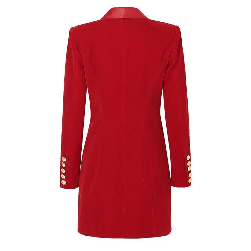 Women Blazer - Structured - Double Breasted - Purple -Guocali