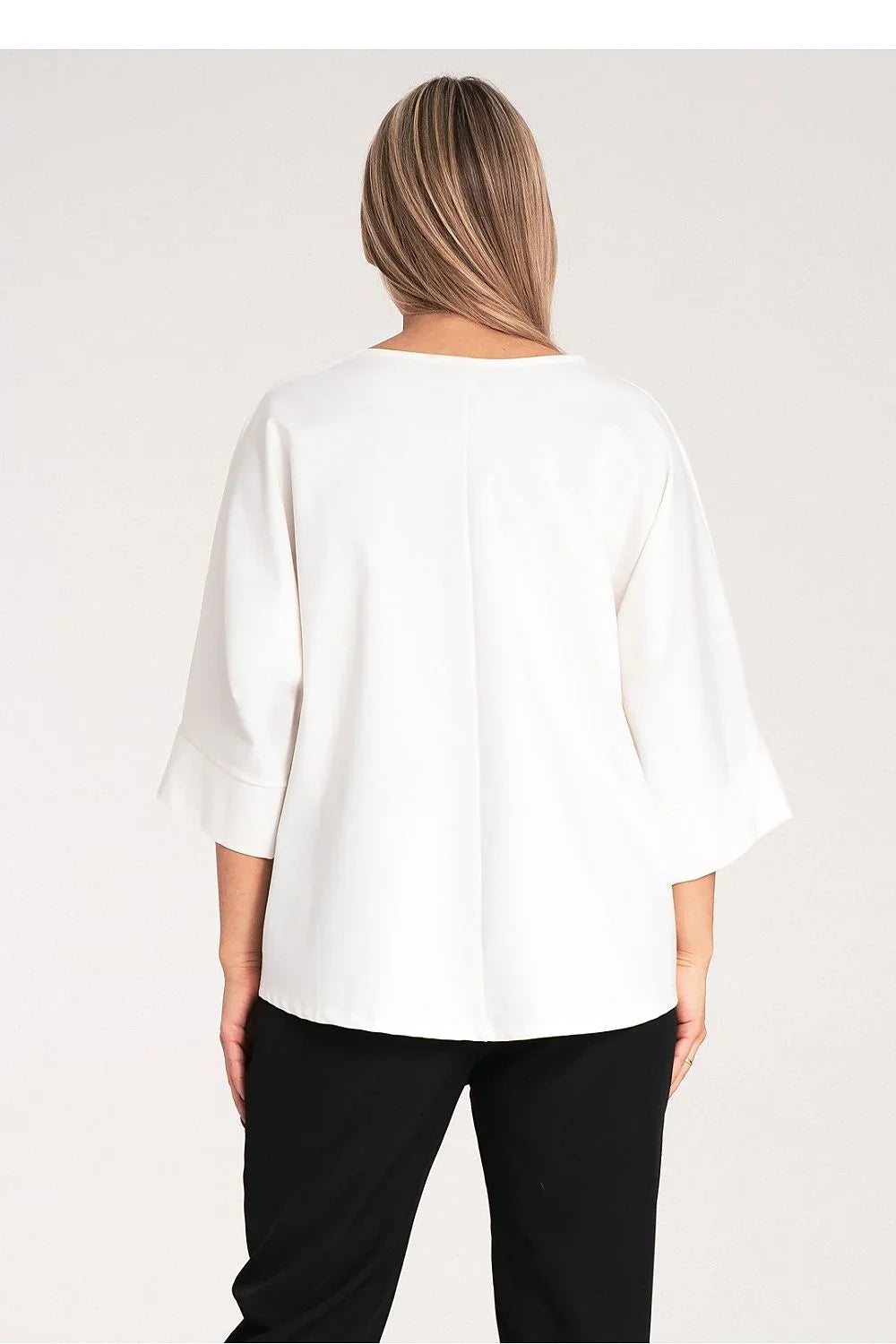 Women Blouse – Breathable – Kimono Sleeve - White -Guocali