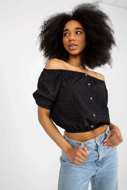 Women Blouse – Breathable – Short Sleeve - Black -Guocali