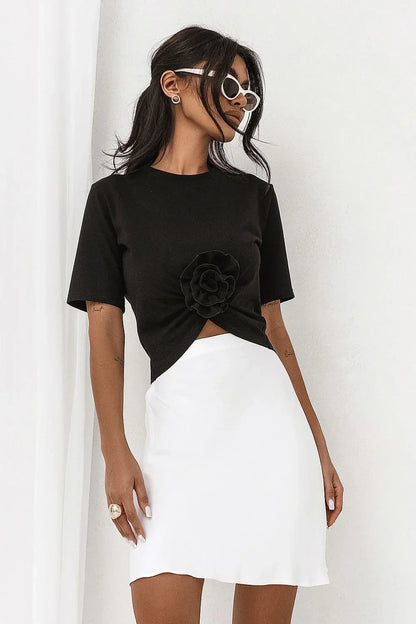 Women Blouse – Breathable – Three-Quarter Sleeve - Black -Guocali