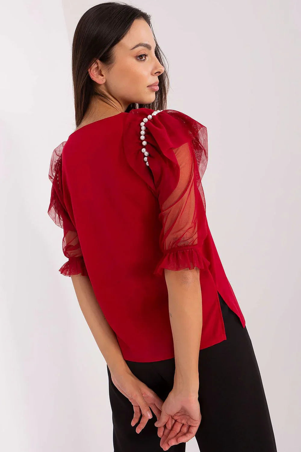 Women Blouse – Breathable – Three-Quarter Sleeve - Red -Guocali
