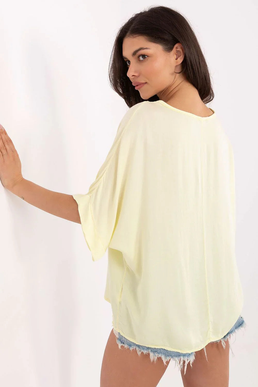 Women Blouse – Breathable – Three-Quarter Sleeve - Yellow -Guocali