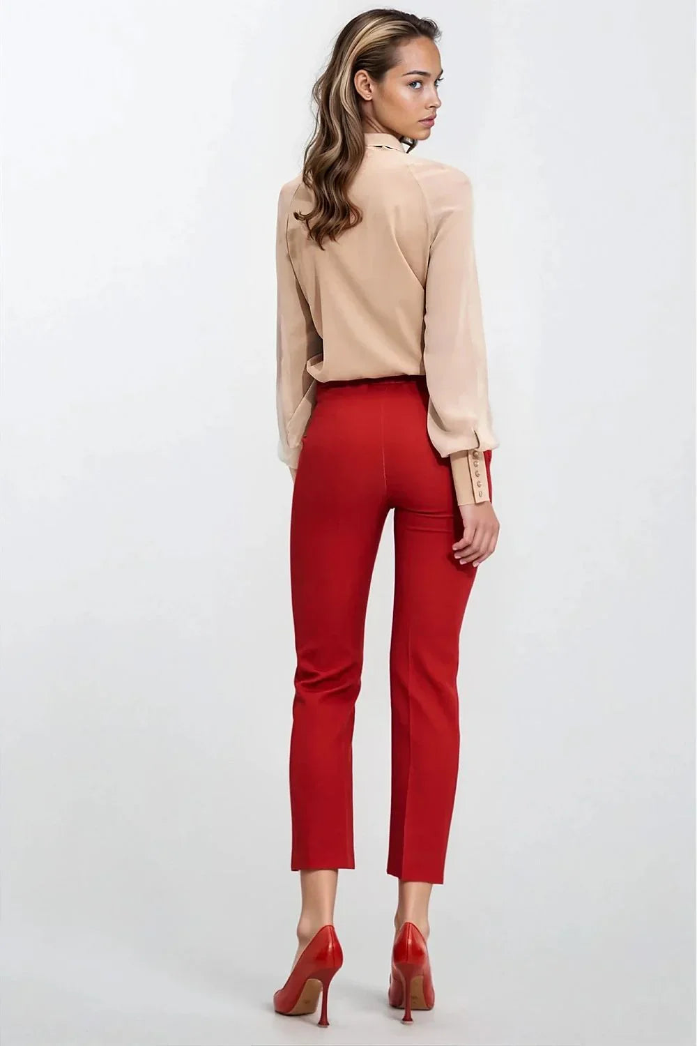 Women Blouse – Lightweight – Long Sleeve - Beige -Guocali